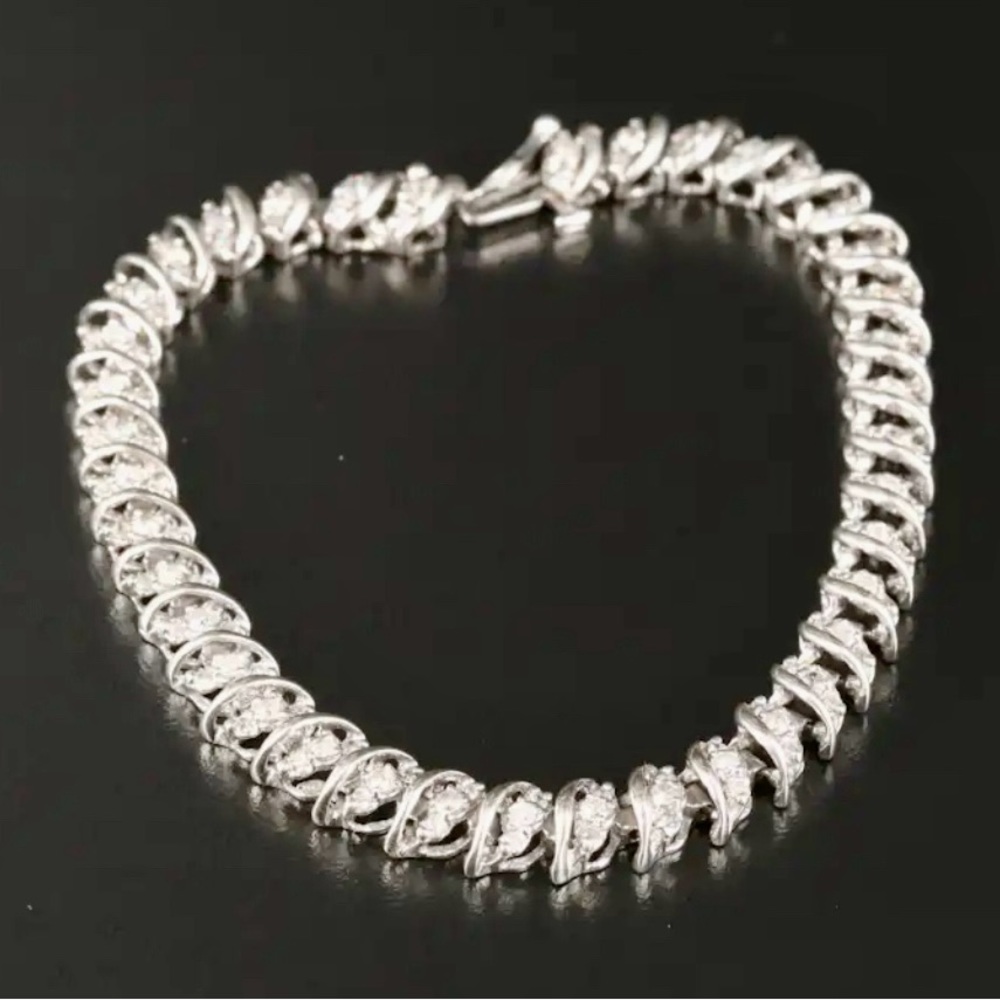 2CTW💎🌟AUTHENTIC 2.00CTW DIAMOND 💎🌟.S Link Tennis 🎾 Bracelet💎GIA CERTIFIED